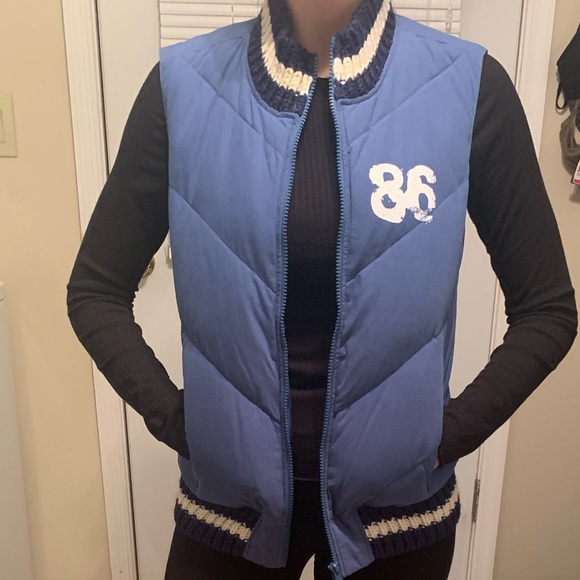 PINK Victoria’s Secret Blue Down Puffer Vest - Picture 5 of 8